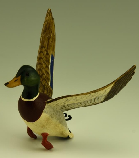 Lot #4 - Miniature flying Mallard Drake Daisey family Chincoteague, VA (small stress crack in