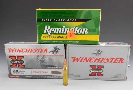 Lot #112 - (20) rounds of Remington 243 WIN, 80 GR, PSP, (40) rounds of Winchester Super  X, 243