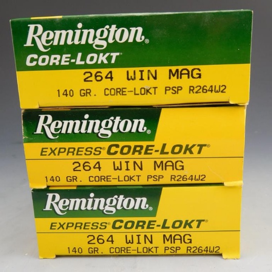 Lot #143 - (64) rounds of Remington Core-lokt , 264 WIN MAG, 140 GR, Core-lokt PSP