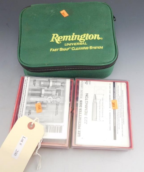 Lot #200 - Remington Universal Fast Snap Cleaning System (2) Lee Reloading Dies .223  Remington