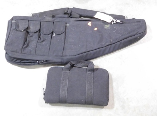 Lot #244 - Eagle Mfg. Co. soft sided AR 15 case with mag holders and soft sided pistol case