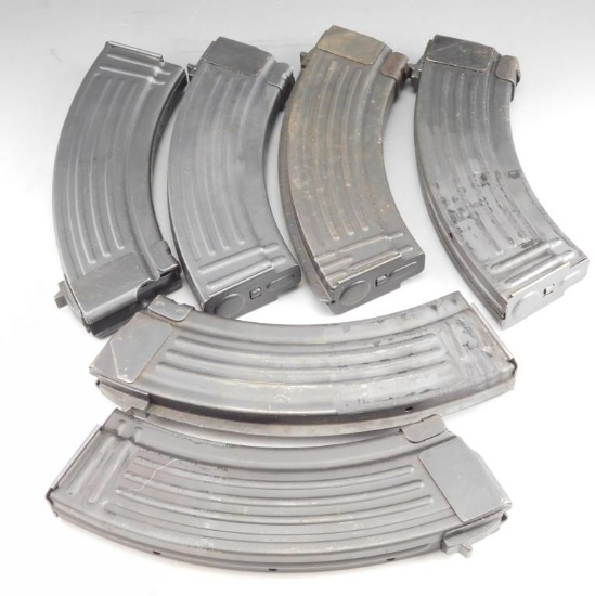 Lot #262 - (6) 30 rounds AK 47, metal magazine. Mags Can't be handed out in MD/To a MD  Residen.