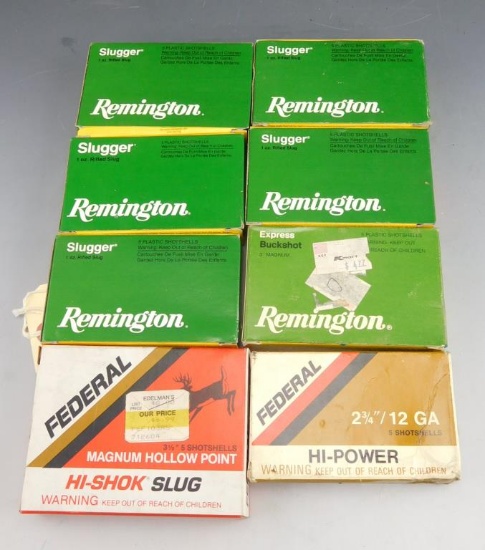 Lot #344 - (5) rounds of Federal 12 GA, 2 ¾ in 000 Buck Shot, (5) rounds of Federal 10 GA, 3  ½