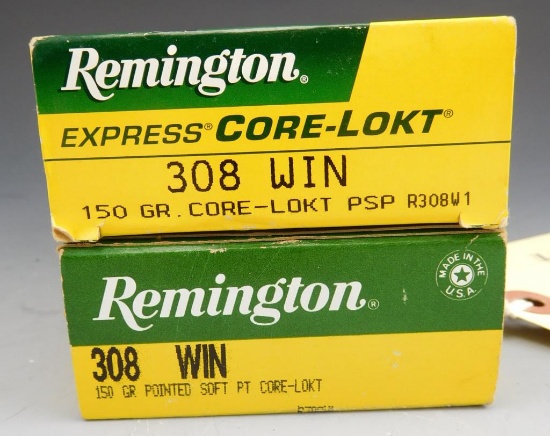 Lot #55 - (2) full boxes of Remington 308 WIN, 150 GR, Soft point, Core-lokt