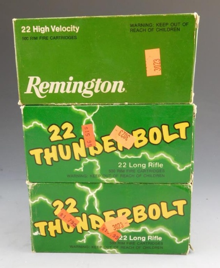 Lot #68 - (1000) rounds of Remington 22 Thunderbolt, 22 long Rifle, (500) rounds of  Remington