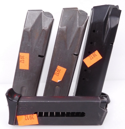 3 High Capacity Pistol Mags. To Include One 15 Rd. S&W .40/.357 Mag, Two Check-Mate 15 Rd. 9 MM Mags