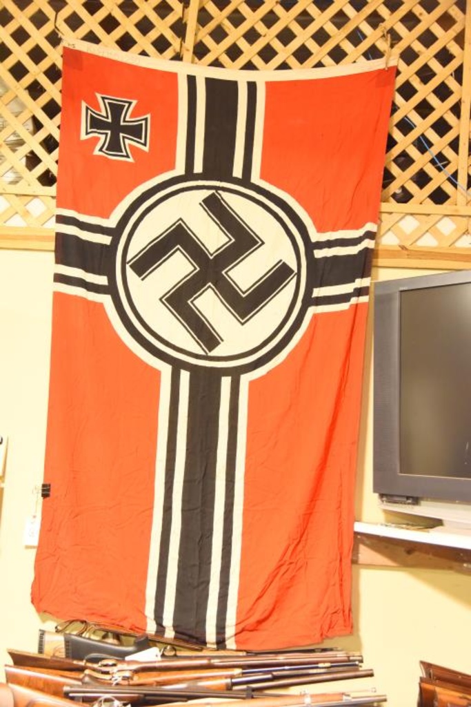 German Nazi battle flag Flag is in good overall condition. The hoist of the flag is marked