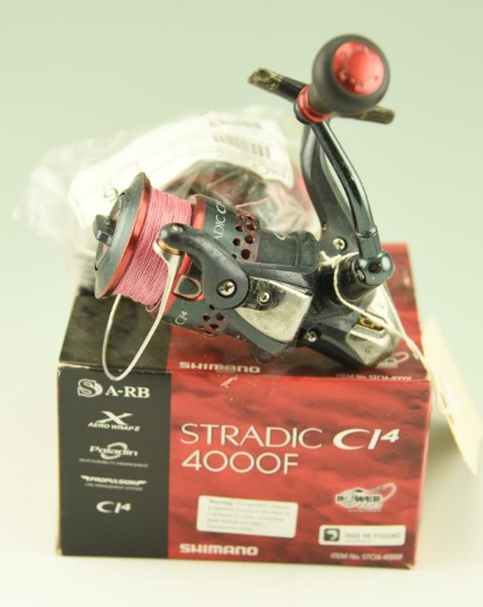 Lot #9 - Shimano Stradic C14 4000F Saltwater spinning reel in original box with extra spool