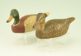 Lot #121 - Pair of Herb Daisey Jr. Chincoteague, MD miniature mallards hen and drake both signed