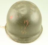 Lot #129 - US M1 WWII Era Type 1 helmet (no interior liner)