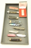 Lot #13B - Flat of (10) knives to include: survival style, swiss army style, etc.