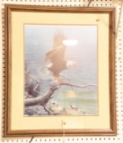 Lot #150 - Framed Bald Eagle print by T.H. Widener 152/300 (24” x 28”)