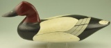 Lot #78 - Contemporary Canvasback Drake decoy signed B. Burk 1982 (old repair to neck)
