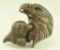 Lot #432 - Resin molded Bald Eagle head with chick signed and numbered 89/150 in original makers