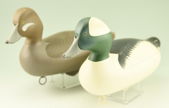 Lot #167 - Pair of John H. Clarke, Havre de Grace, MD buffleheads hen and drake signed and dated