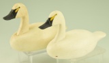 Lot #202 - Pair of Jessie Urie, Rock Hall, MD Tundra Swans signed on underside
