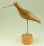 Lot #219 - Carved shorebird decoy on stand 12 3/4” unsigned