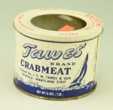 Lot #240 - Tawes Brand 1lb crab meat can by J.C.W. Tawes & Son Crisfield, MD