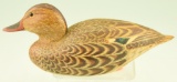 Lot #343 - Jerry Wheatley miniature carved Mallard hen decoy signed on underside