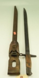 Lot #387 - Japanese Type 30 Bayonet with Scabbard and Leather belt attachment – 15 5/8” Blade.