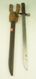 Lot #402 - Japanese Type 30 Hook Bayonet with Scabbard and Leather belt attachment – 15 5/8”