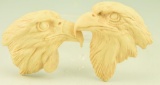 Lot #430 - Pair of Resin molded limited edition Eagle heads signed and number Fernandez 89/150