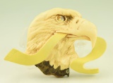 Lot #431 - Resin molded Bald Eagle head with ribbon signed and numbered Fernandez 89/150 in