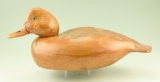 Lot #479 - Link Ireland hand carved Bluebill drake decoy in natural finish signed and dated 1975