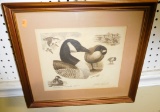 Lot #221A - Framed Jack Schroeder print of Canada Geese signed Jack R. Schroeder 1/16/85 (16”x15”)