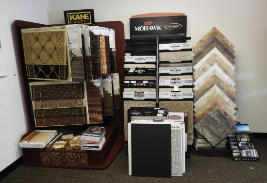 Lot # 4603 - Kane Carpet Corner display with 13 samples (73” Tall by 55” Wide), Mohawk Carpet