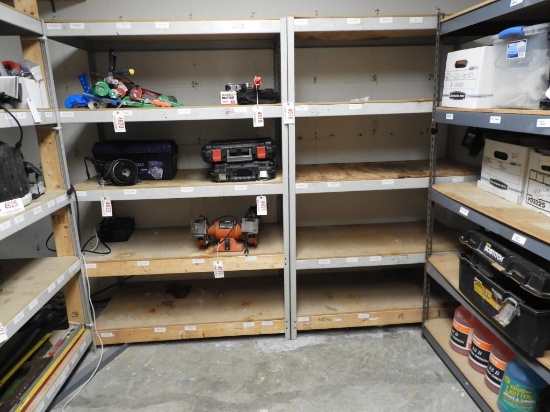 Lot # 4618 - Two 5 Tier Metal and Wood Storage Shelving Units (6’ tall x 4’ Wide by 2’ Deep)