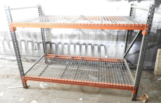 Lot # 4679 - Two tier Steel Metal Shelving rack (87” L x 42” D x 65” T)