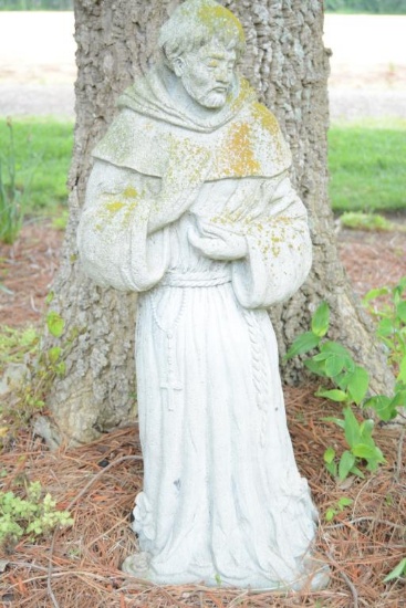 Lot #2 - Concrete religious garden statuary of St. Francis 24”