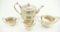 Lot #385 - Important English Hallmarked Georgian style 5pc Silver tea set with etched floral and