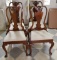 Lot #466 - Set of (4) Walnut Regency Period Queen Anne dining chairs with shell carved and bell