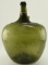 Lot #481 - Early 19th Century blown glass emerald font 20 quart demijohn with applied rim and
