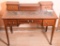 Lot #507 - Antique Mahogany Sheraton style leather insert ladies writing desk with raised two