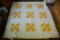 Lot #542 - Antique Pennsylvania hand stitched quilt in yellow & white design (73”x74”) circa 1860