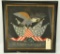 Lot #599 - Late 19th Century Silk Embroidered Eagle with American Flag in black