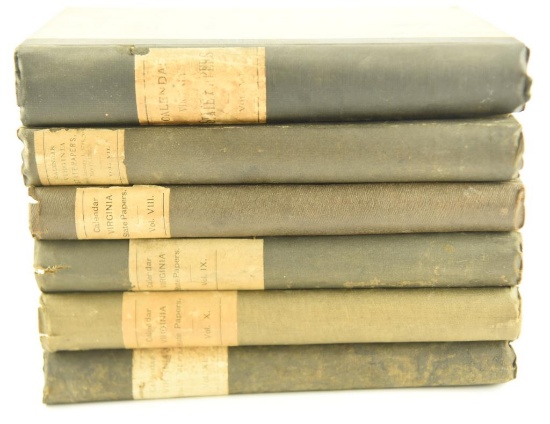 Lot #649 - 6 Calendar Volume Set to Include "Virginia State Papers & other Manuscripts. Covers