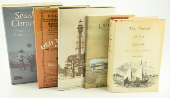 Lot #651 - (5) Virginia and Chesapeake Bay Books to include: “The Old Bay Line 1840-1940” to Old
