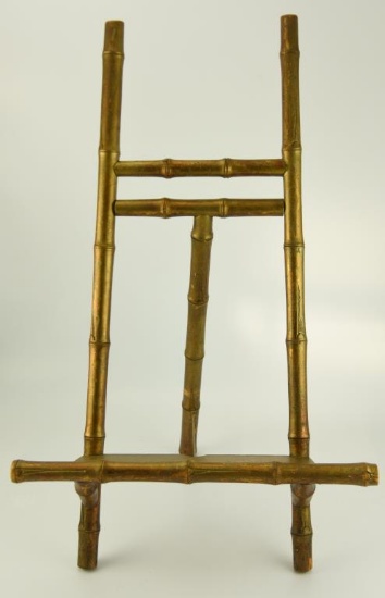 Lot #683 - Tabletop Bamboo style Art easel with Gold applied finish. 30.5” Tall