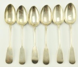 Lot #390 - (6) English Hallmarked 19th Century coin silver spoons dated 181879, 1883, and 1898