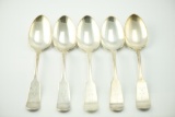 Lot #391 - Set of (5) matching 12oz 19th Century coin silver spoons with monogrammed handles by