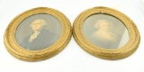 Lot #399 - Original framed Chromolithographs of George and Martha Washington by H.C. Middleton