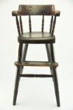Lot #401 - Early 19th Century Pine Captains style spindle back child’s high chair circa 1830 (very