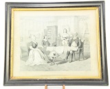 Lot #402 - “George Washington & Family” framed engraving by Golden and Sammons Chicago (20”x23”)
