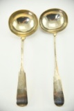 Lot #417 - (2) English Hallmarked coin silver ladles one marked C. Burnett. Both monogrammed and