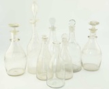 Lot #419 - Set of (8) 18th and early 19th Century Free blown, engraved and cut decanters with