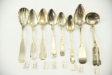 Lot #420 - (8) 19th Century coin silver spoons: Fowle Northampton Co. 1828, D&E.B., Munsell,